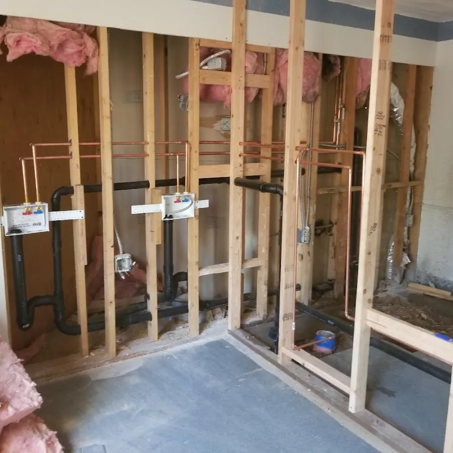 Copper pipe rough-in and plumbing installation in Sarasota